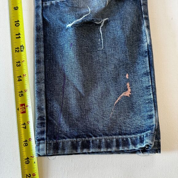 Yapai Vintage 1987 Overall Women Jeans Large 28 Blue Capri Mid Rise Denim - Picture 11 of 15